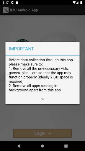 IMU Monitoring App screenshot 2