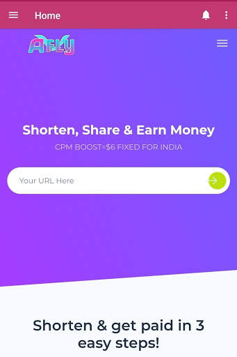 AFLY INDIA | BEST URL SHORTNER 2021 screenshot 2