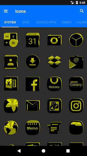 Black and Yellow Icon Pack screenshot 5