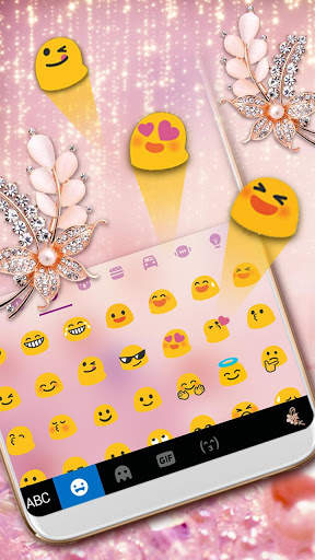 Diamond Pearl Heart Keyboard Theme screenshot 3
