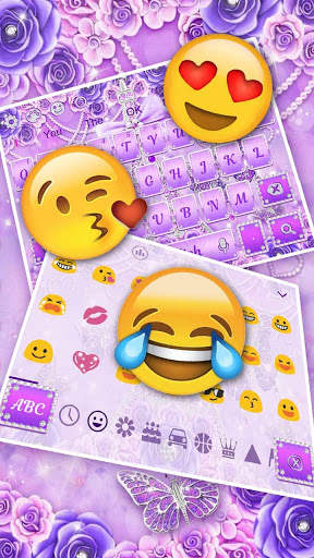 Purple Paris Butterfly Keyboard screenshot 3
