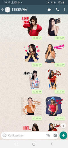 Stiker WA Model Cewek Cantik Indo WAStickerApps screenshot 4