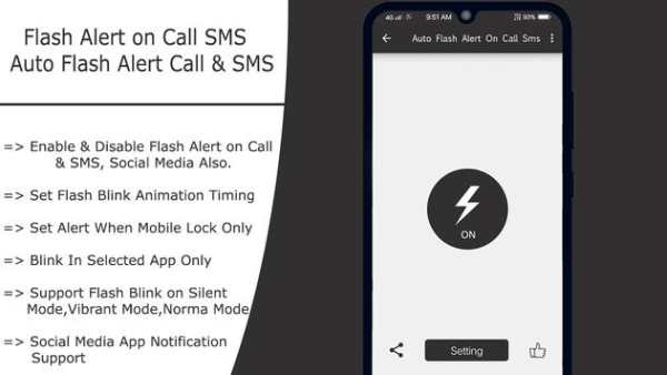 Flash on Call and SMS : Automatic flashlight 2019 screenshot 2