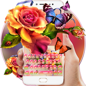 Colorful Bright Rose Butterfly Keyboard icon
