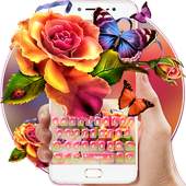 Colorful Bright Rose Butterfly Keyboard 10001003