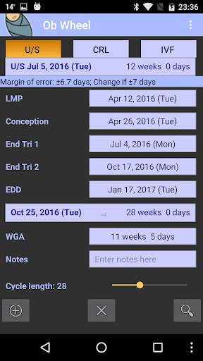 OB Wheel: Pregnancy calculator screenshot 2