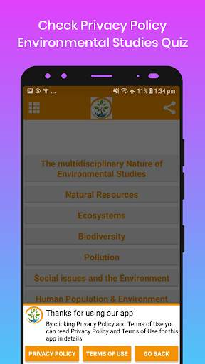 Environmental Studies Quiz screenshot 2