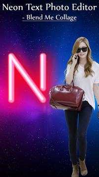 Neon Text Frame Photo Editor - Blend Me Collage screenshot 1