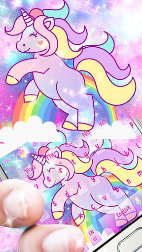 Pink Cute Unicorn Keyboard screenshot 1