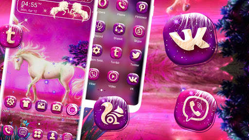 Unicorn Pink Forest Launcher Theme screenshot 1
