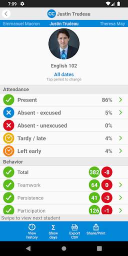TrackCC Class management screenshot 5