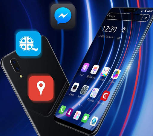 Blue Bright Neon Business Theme screenshot 2