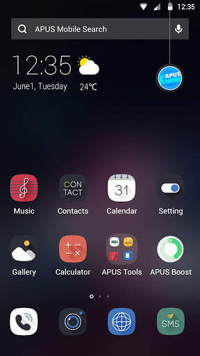 Shiny Black APUS Launcher theme screenshot 1