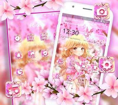 Pink Blossom Sakura Girl Theme screenshot 3