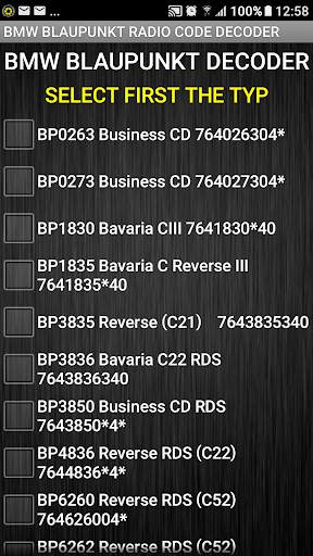 BMW Blaupunkt Radio Code Calcu screenshot 1