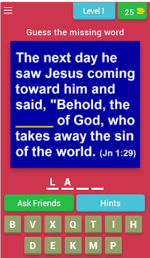 Bible Verse Quiz (Bible Game) screenshot 1
