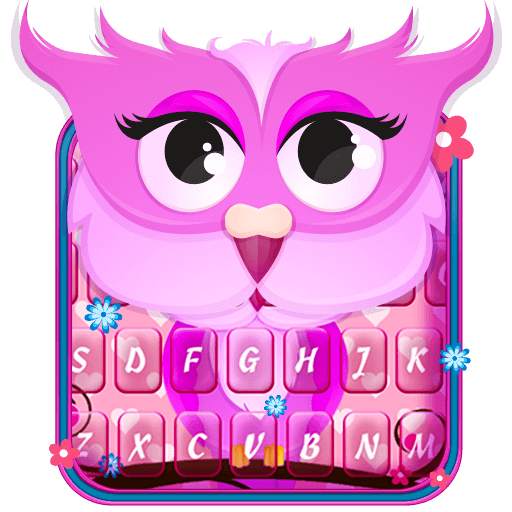Pink Owl Emoji Keyboard Theme 1.0.1