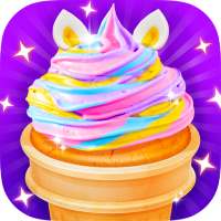 Unicorn Cupcake - Trendy Rainbow Unicorn Food logo