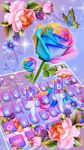 Colourful Rose Shiny Keyboard Theme screenshot 2