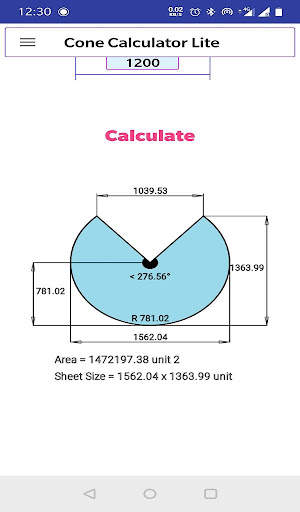 Cone Calculator Lite screenshot 4