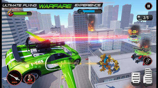 Flying Army Car Transform Robot Shooting Game screenshot 2