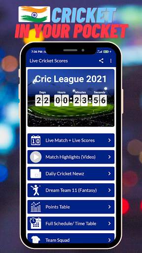 Live Scores for I-P-L 2021 : Highlights, Schedule screenshot 1