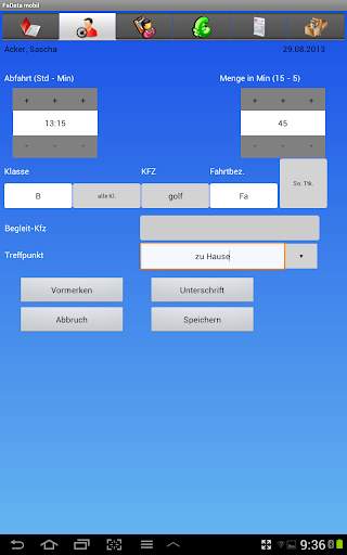 FADATA mobil Fahrschulsoftware screenshot 2