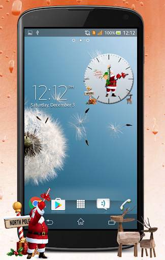Christmas Santa clock widget screenshot 1