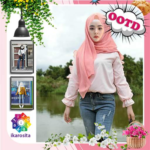 OOTD Hijab jeans Photo Editor screenshot 1