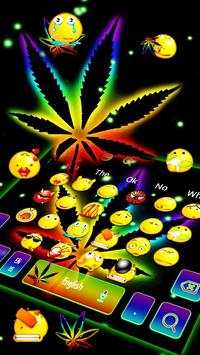 Neon Rasta weed Teclado Tema screenshot 3