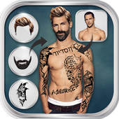 Man Hairstyle Tattoo Editor आइकन
