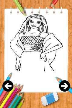 cartoon barbie coloring books game screenshot 1
