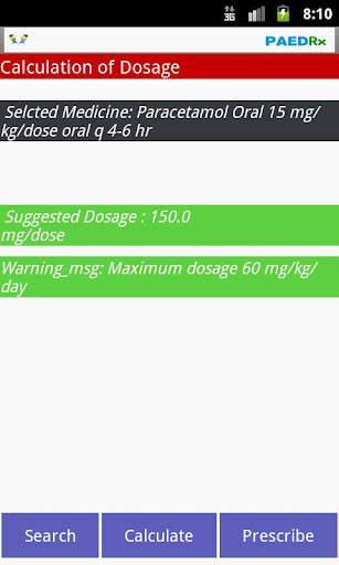 Kids Drug Dosage Calc - PaedRx screenshot 3