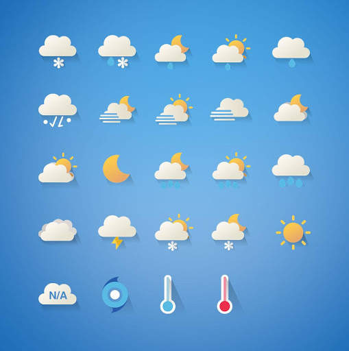 Cartoon cute weather Icon set screenshot 2
