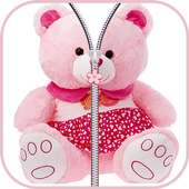 Teddy bear zipper lock icon