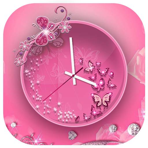 Pink Butterfly Clock Live Wallpaper 1.0