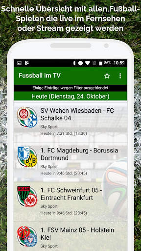 Fussball im TV live screenshot 1