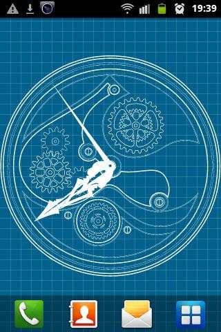 Clock Blueprint Wallpaper screenshot 2