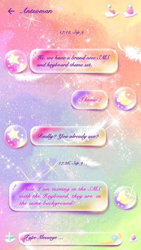 GO SMS PRO PASTEL STAR THEME screenshot 3