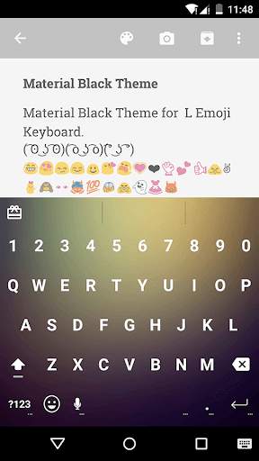 Material Black Emoji Keyboard screenshot 1