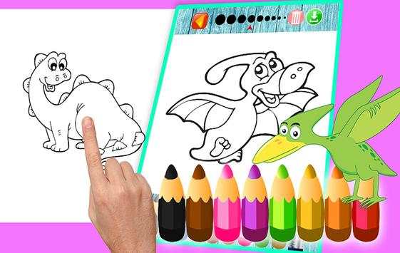 Dinosaur coloring book Educational dinosaur games screenshot 14