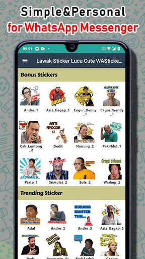 Lawak Sticker Lucu Cute WAStickerApps for WhatsApp screenshot 2
