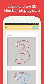 Draw 3D Alphabet Letters & Numbers Step by Step screenshot 2