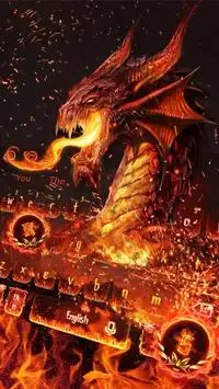 Red Fire Dragon Keyboard Theme screenshot 2