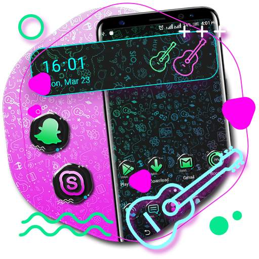 Neon Pattern Launcher Theme 1.0.1