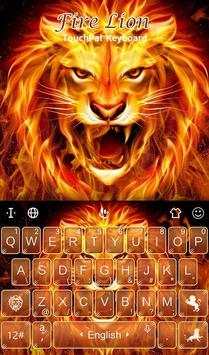 Fire Red Roar Lion Keyboard Theme screenshot 1