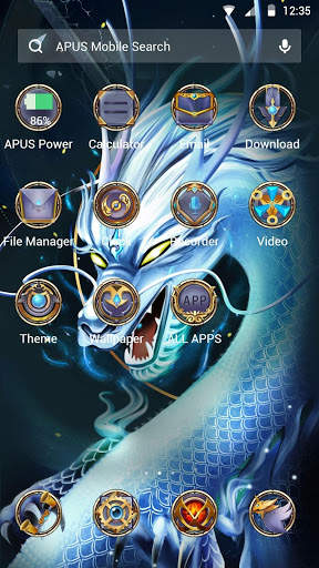 Divine Cool White Dragon-APUS Launcher theme screenshot 5