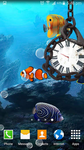 Aquarium Live Wallpaper - Analog Clock screenshot 1
