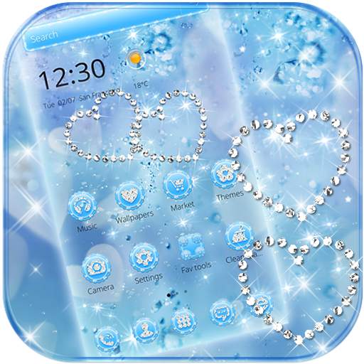 Blue Diamond Glitter Theme Wallpaper 1.2.1