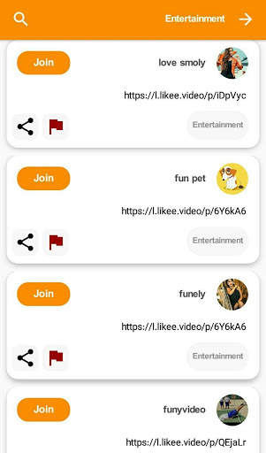 Links for Likee : followers of Likee pages screenshot 2